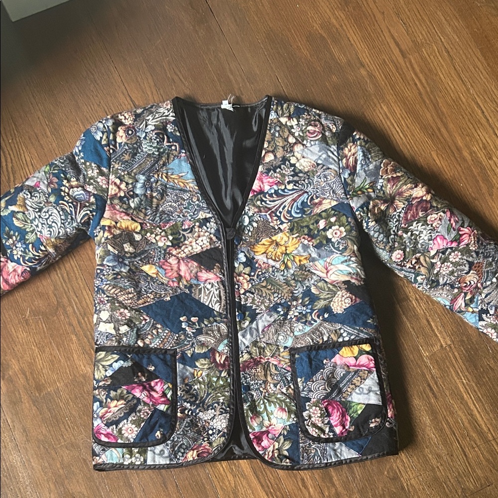 Quilted Floral Patterned Women's Jacket